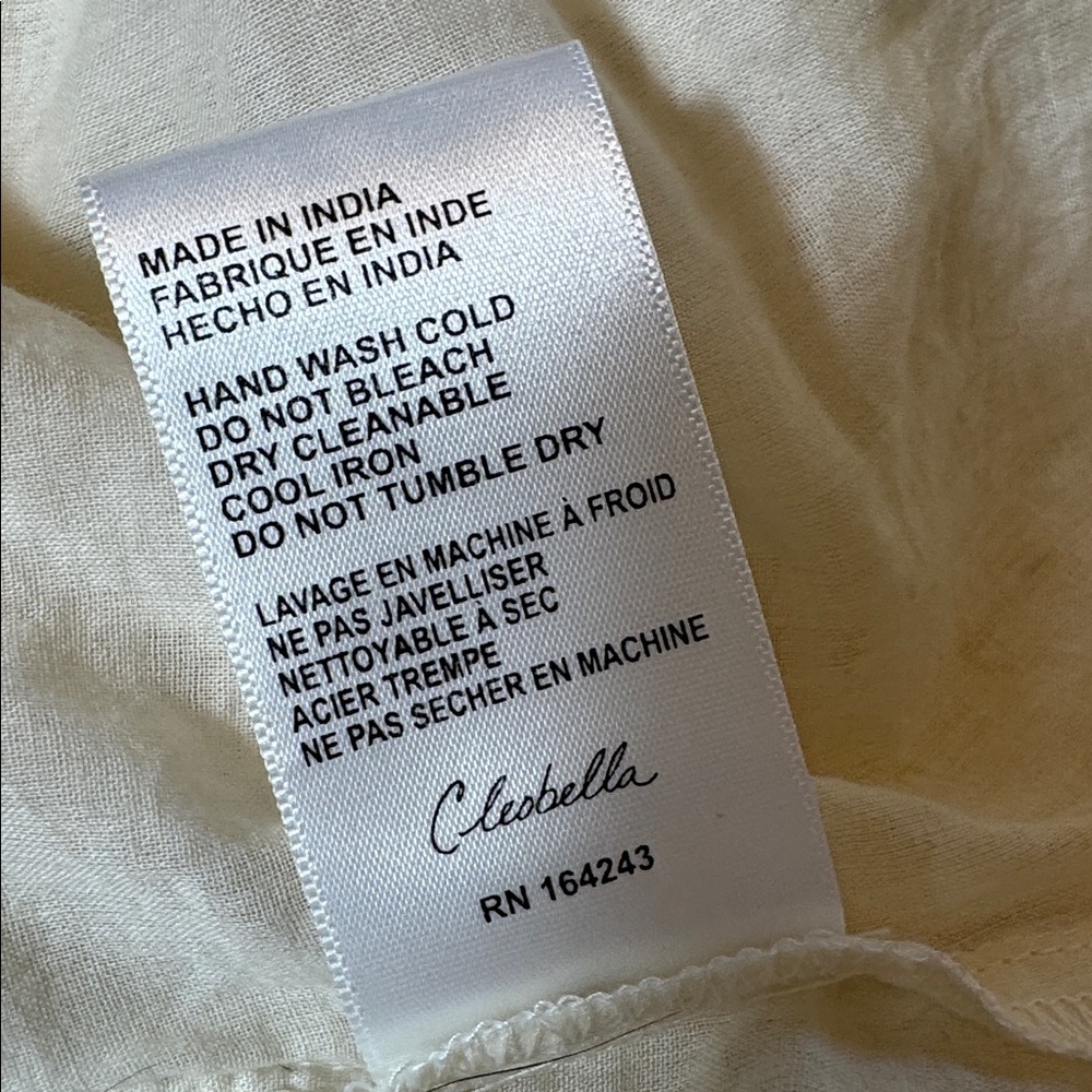Cleobella Ivory Eyelet Smocked Top Dress Organic Cotton Bridal,Graduation Size L - Picture 9 of 9